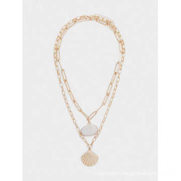 New Arrival Jewelry Two Chain Set of Necklaces with Shell Pendants